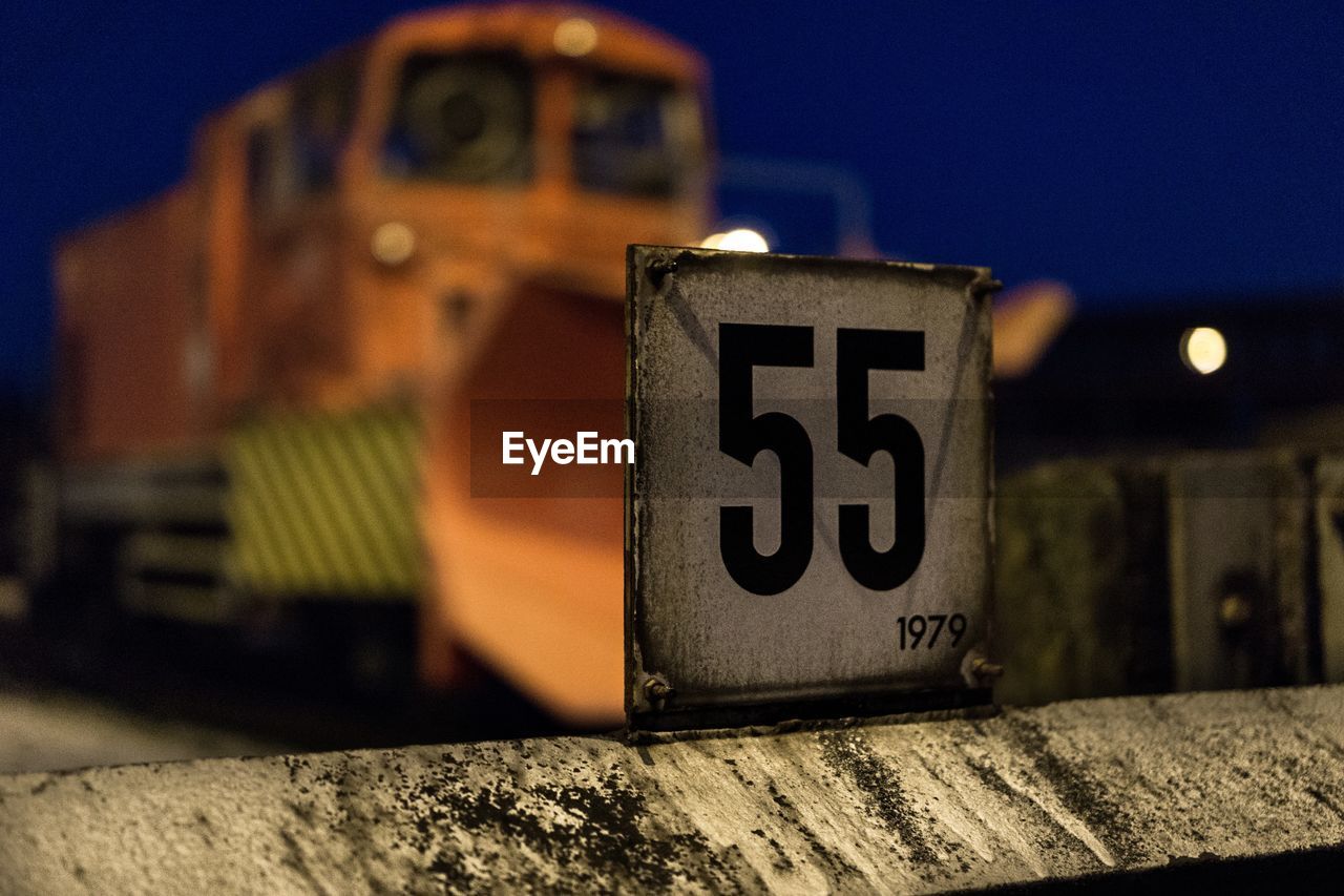 Old parking sign at station 