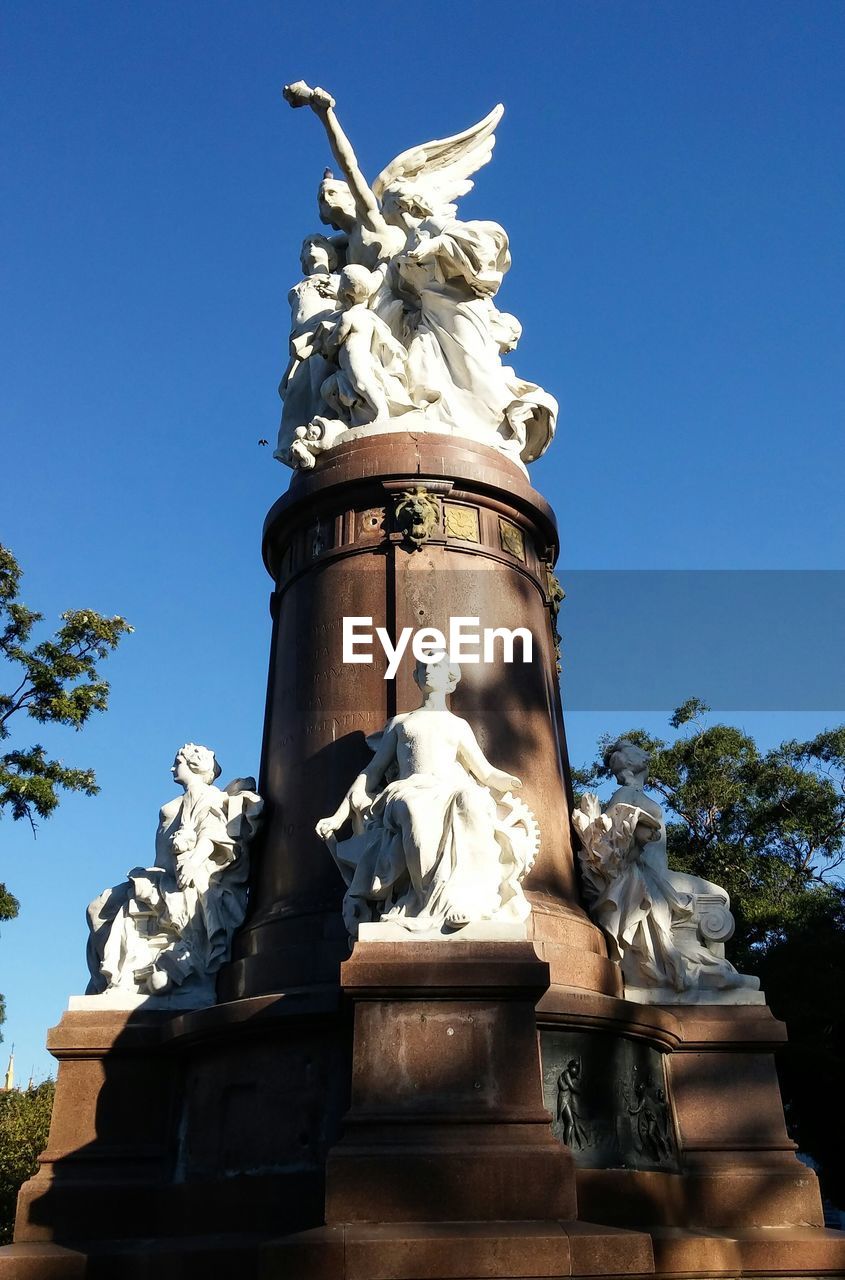 Human sculptures against clear sky in recoleta