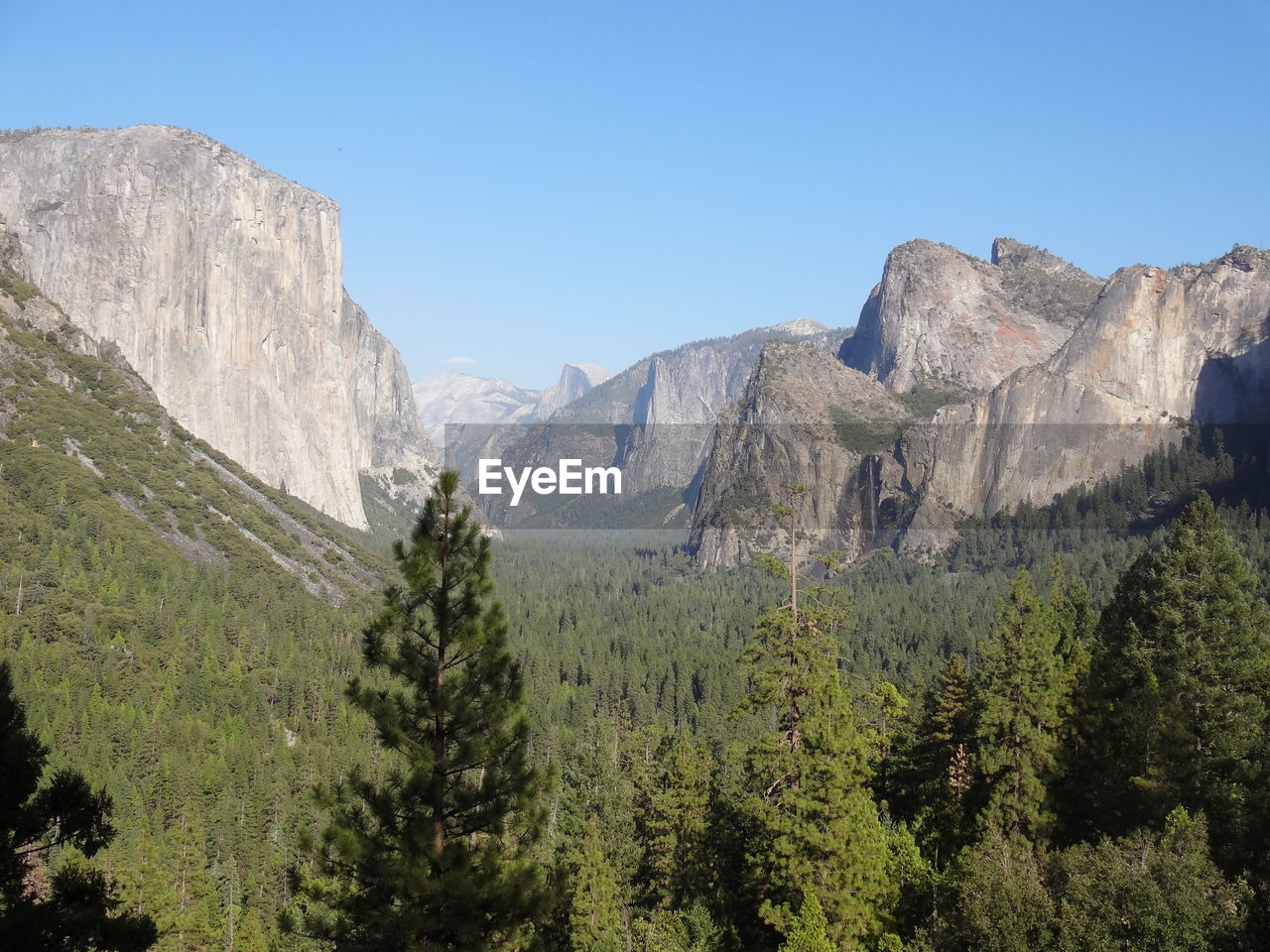 Scenic view of mountains against clear sky