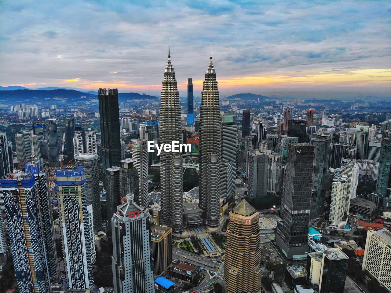 Aerial view of kuala lumpur cityscape