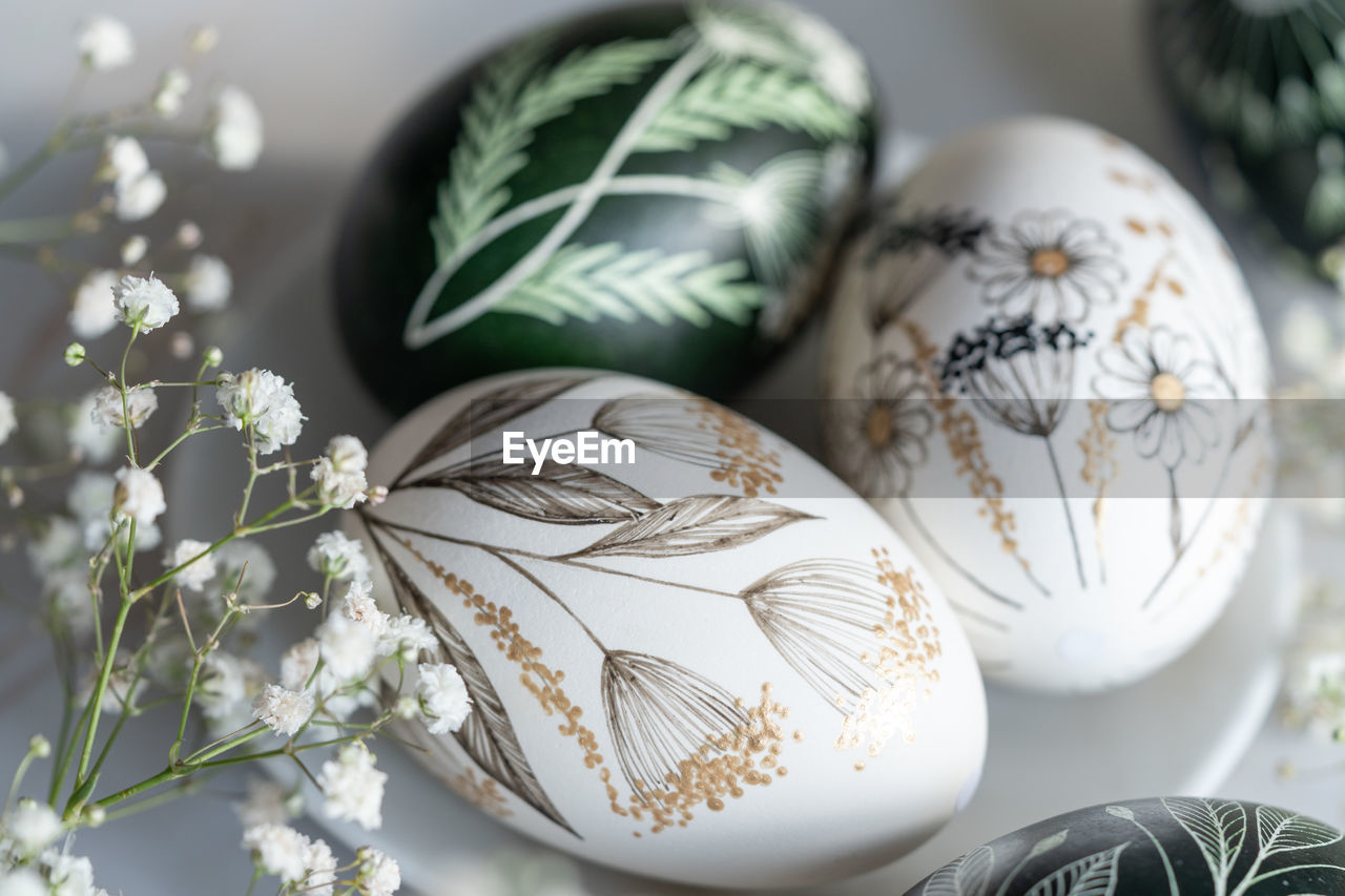 close-up of christmas decoration on table