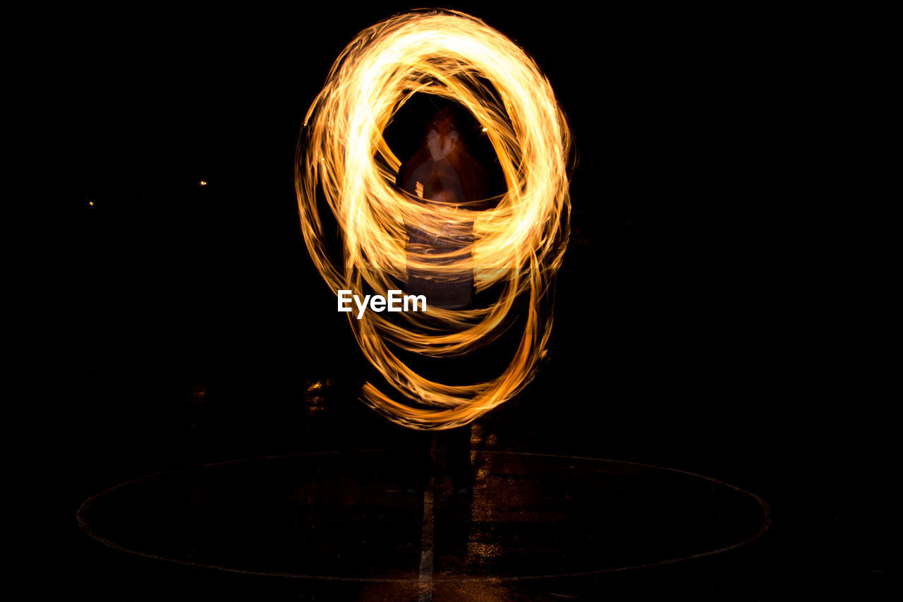 BLURRED MOTION OF FIRE AT NIGHT