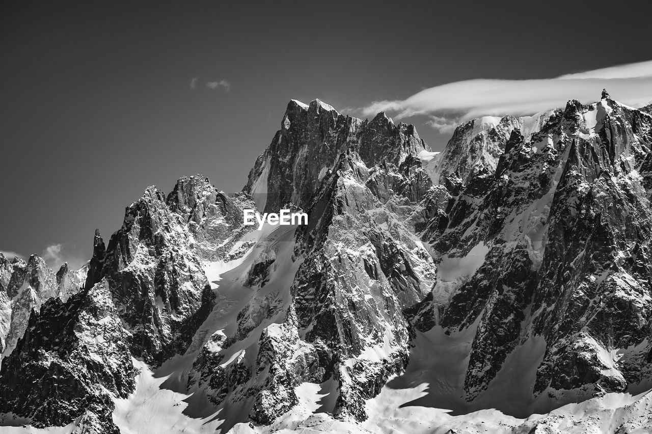 PANORAMIC SHOT OF SNOWCAPPED MOUNTAINS AGAINST SKY