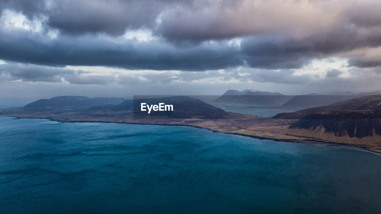 Panoramic view of mountains against sky