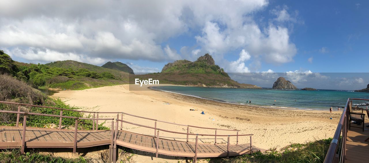 Panoramic view of beach against sky