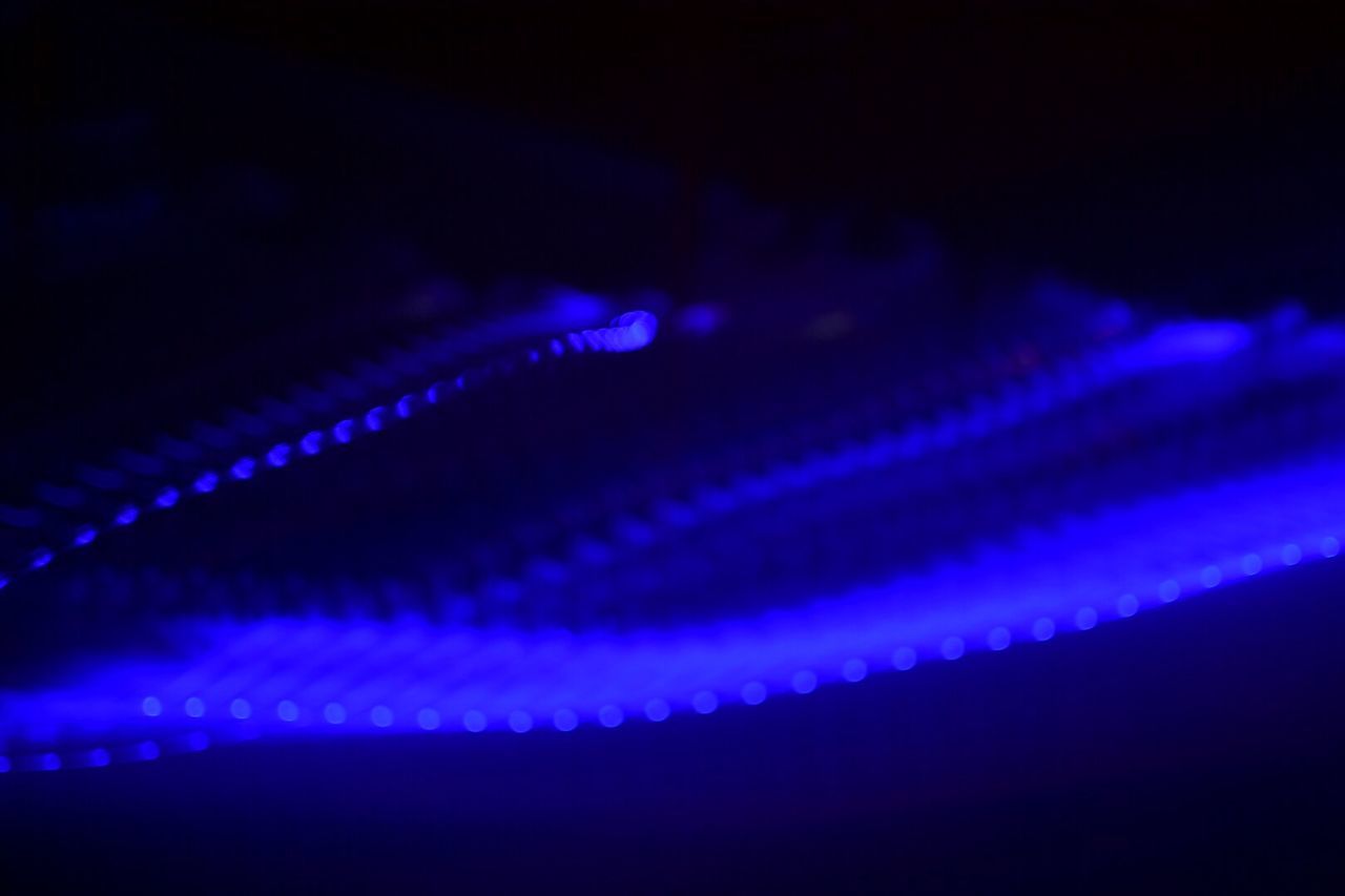 Blue light painting at night
