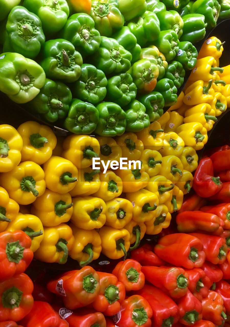 Full frame shot of bell peppers for sale