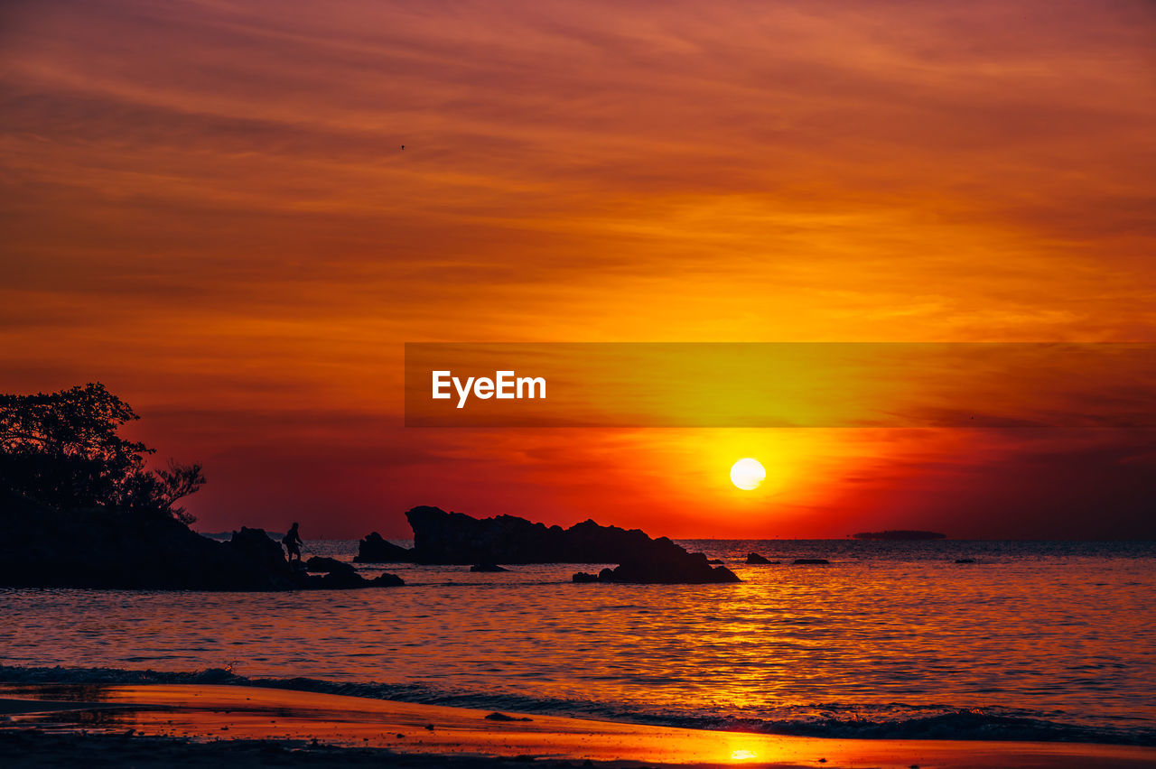 SCENIC VIEW OF SEA DURING SUNSET