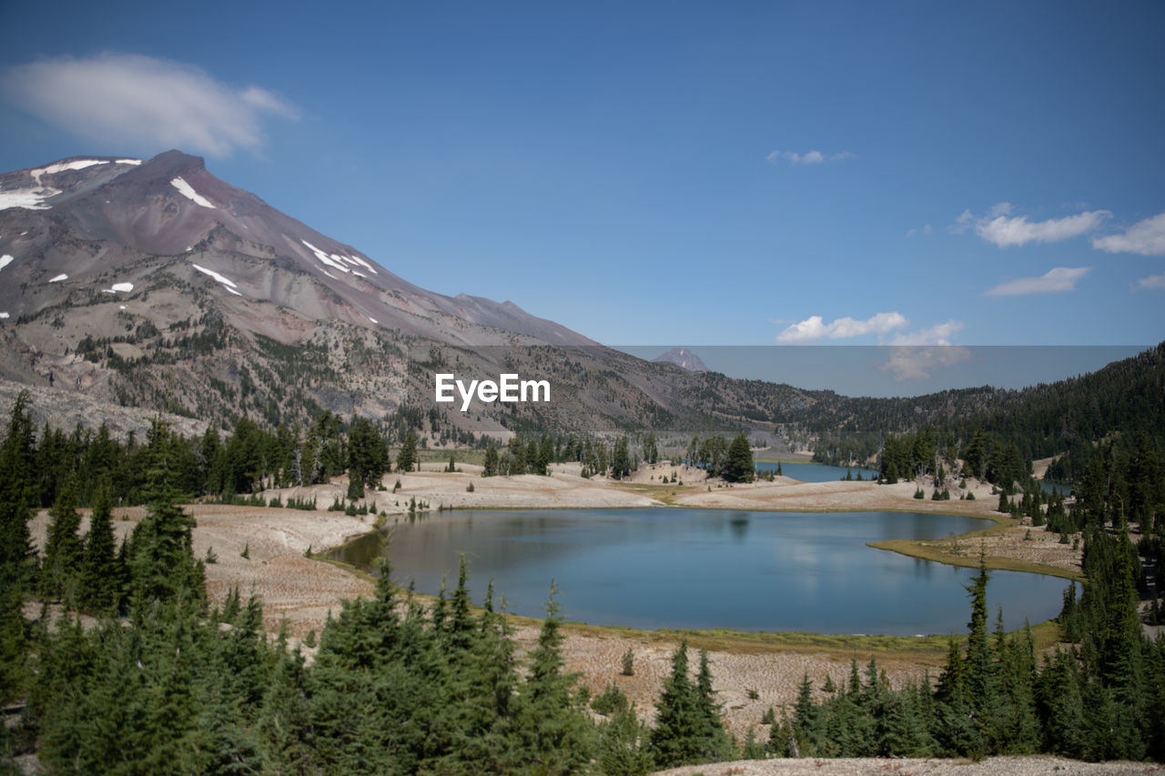 SCENIC VIEW OF LAKE BY TREES AGAINST SKY