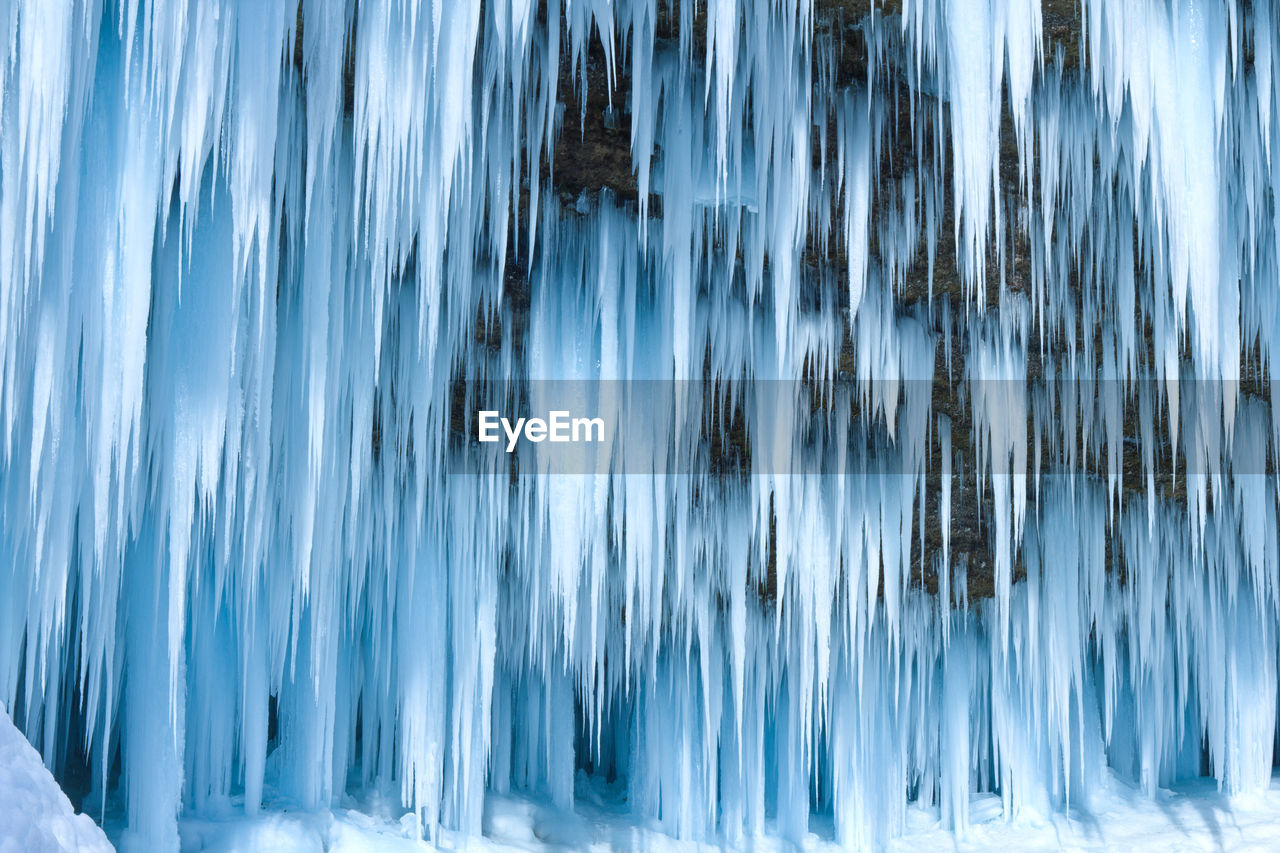 Close-up of icicles