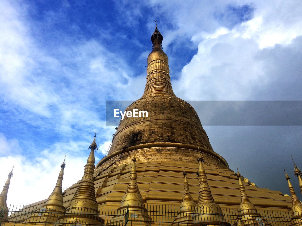 Low angle view of shwemawdaw paya against sky