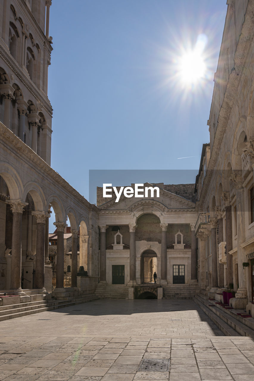 View of the peristyle of the diocletian's palace in split, croatia