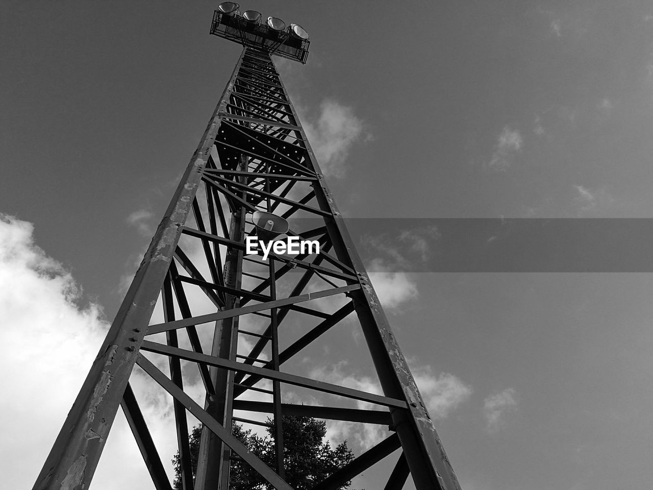 LOW ANGLE VIEW OF COMMUNICATIONS TOWER