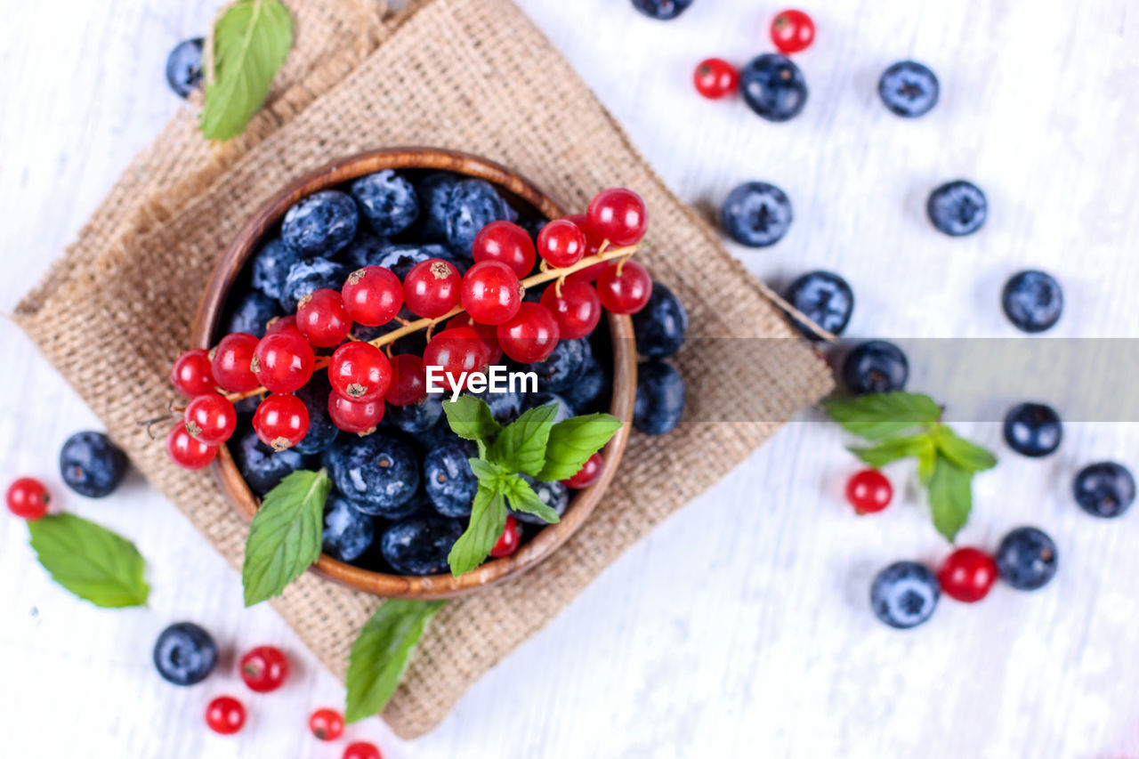 HIGH ANGLE VIEW OF CHERRIES IN PLATE
