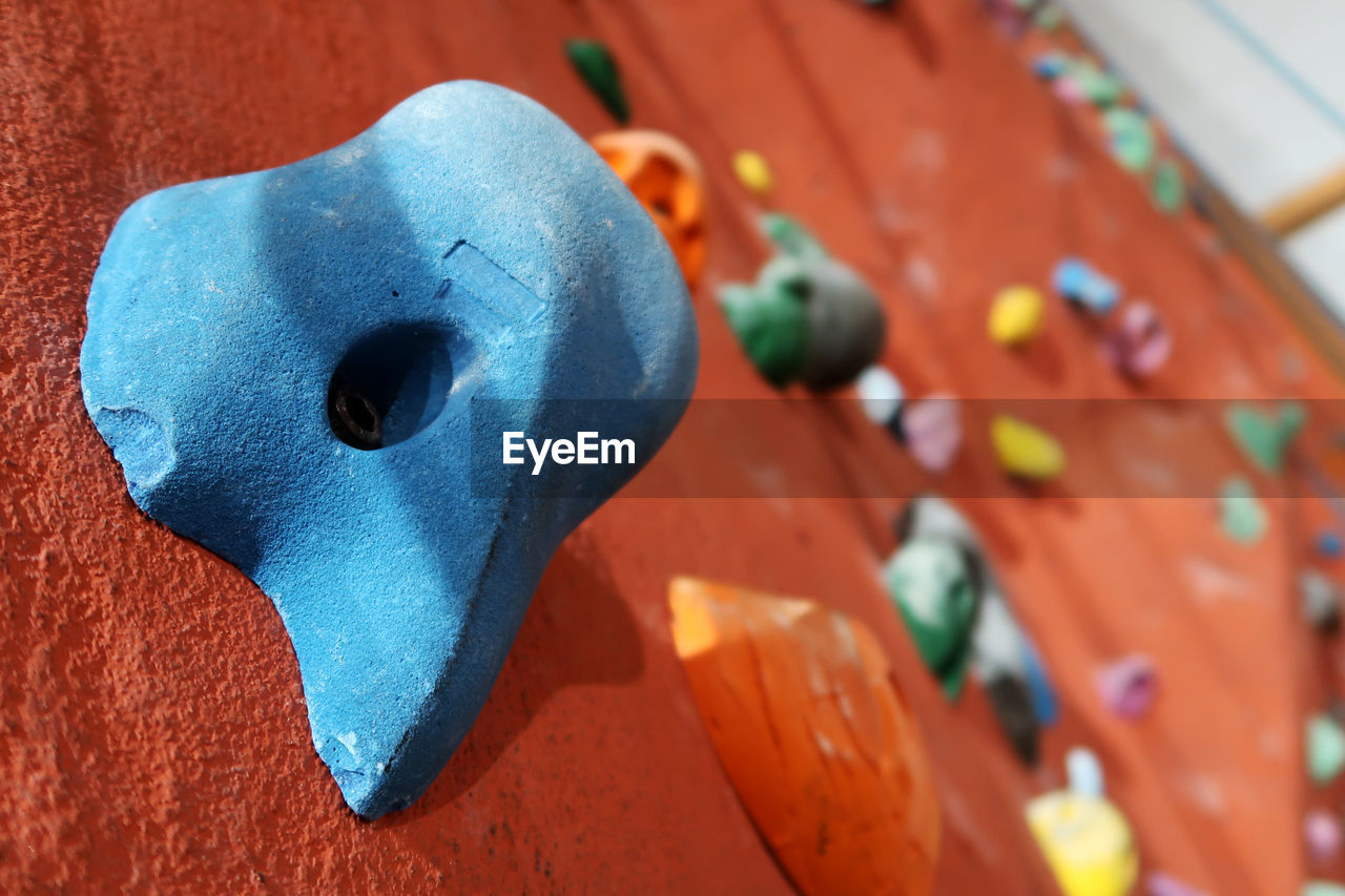 Close-up of climbing wall