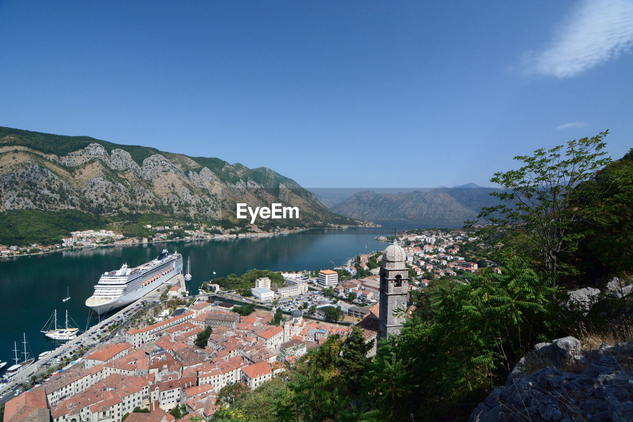 View from san giovanni castle. bay of kotor. montenegro