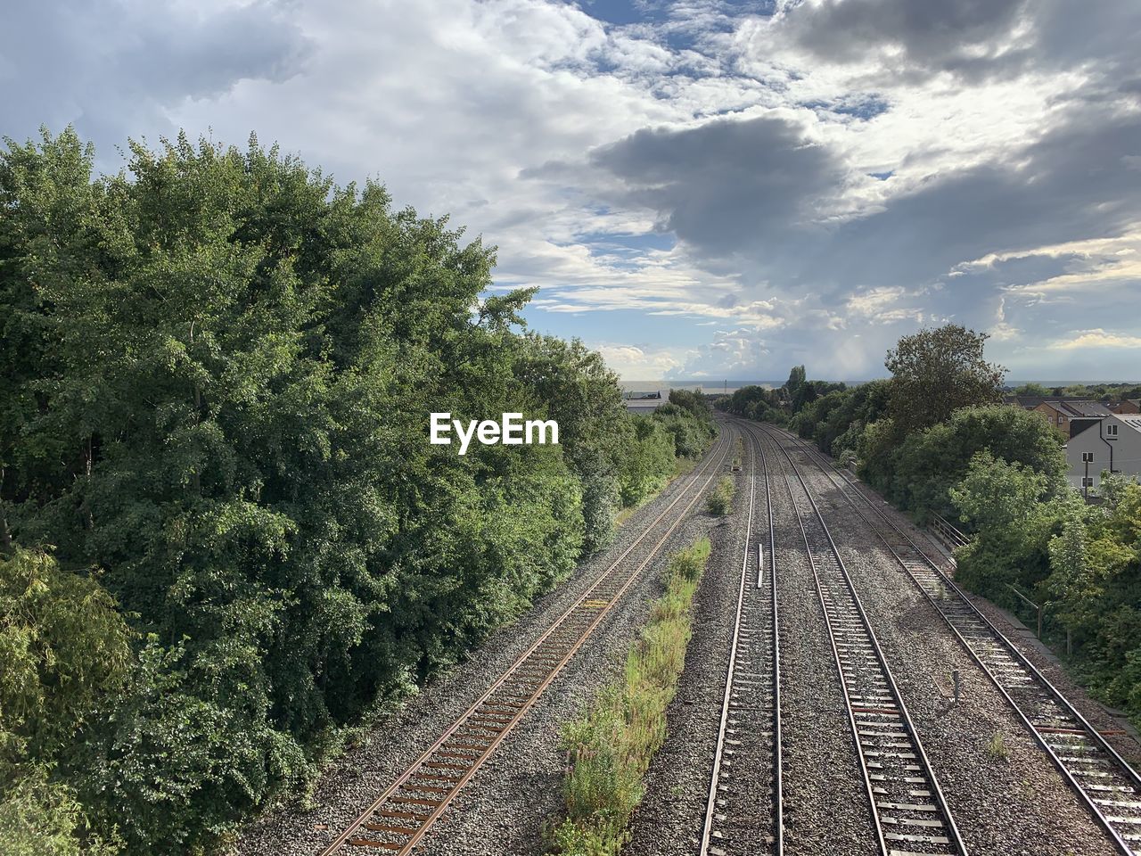 View of railroad tracks against sky