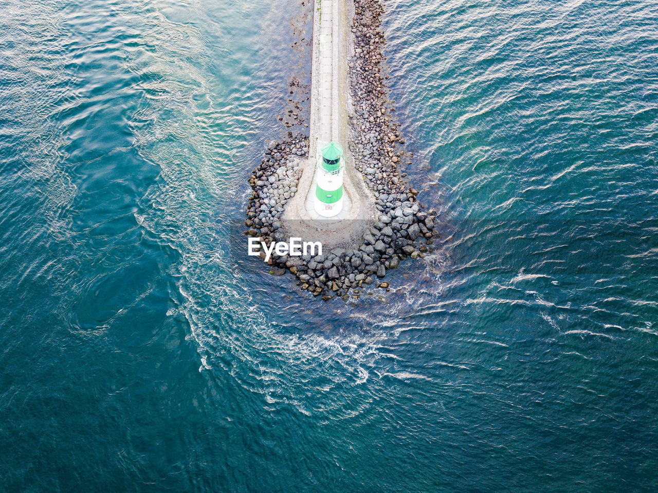 HIGH ANGLE VIEW OF JELLYFISH IN SEA