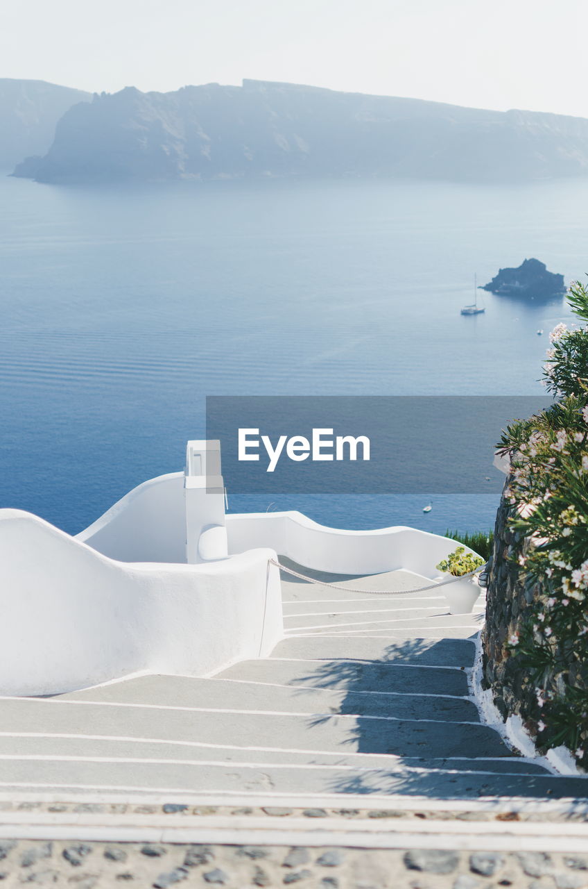 High angle view of sea against sky