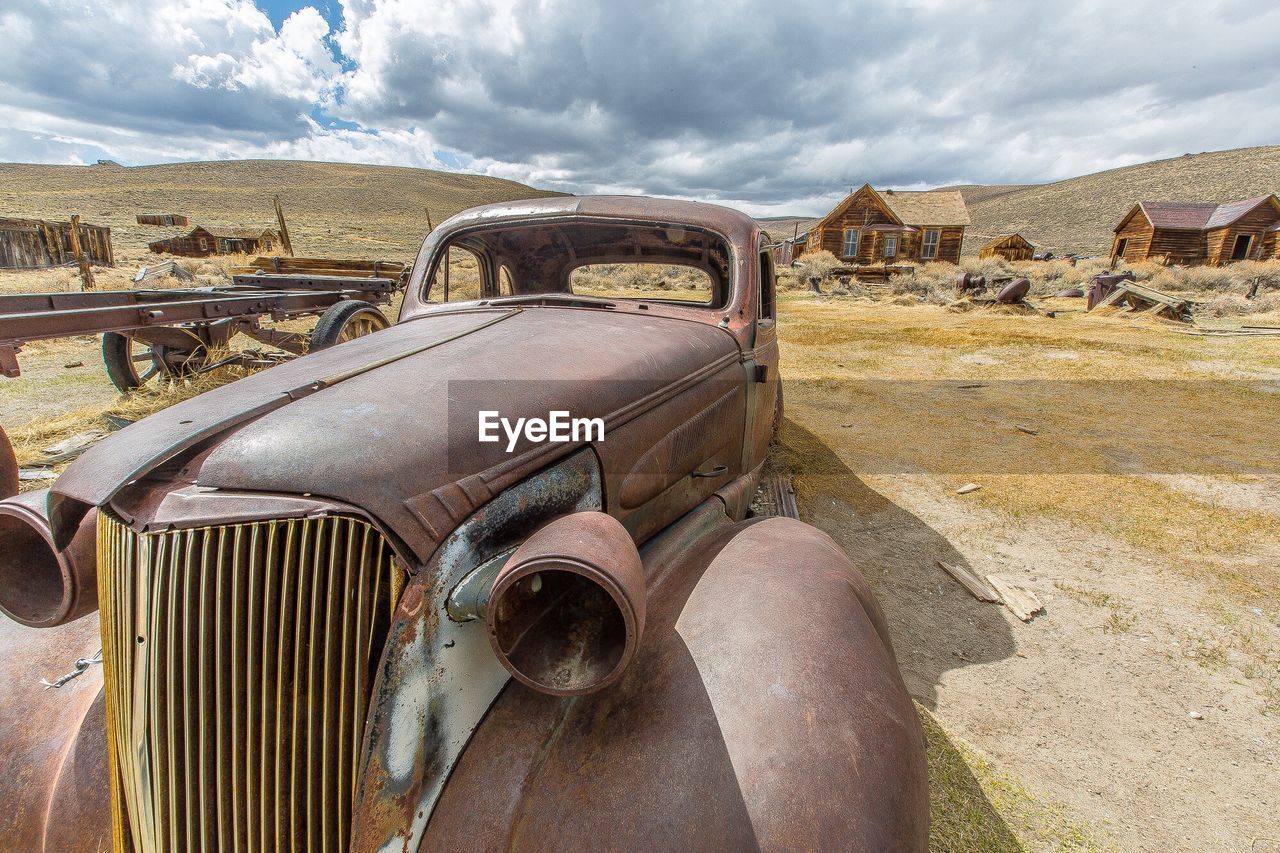 Close-up of old car