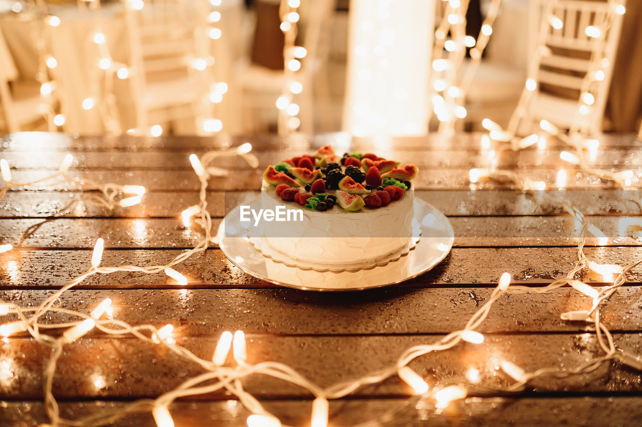 Close-up of food on table