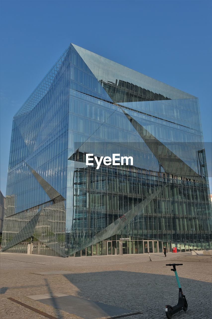 Modern building against blue sky