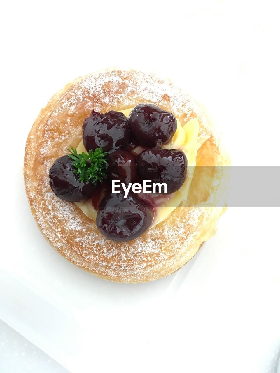 Directly above shot of dessert in plate