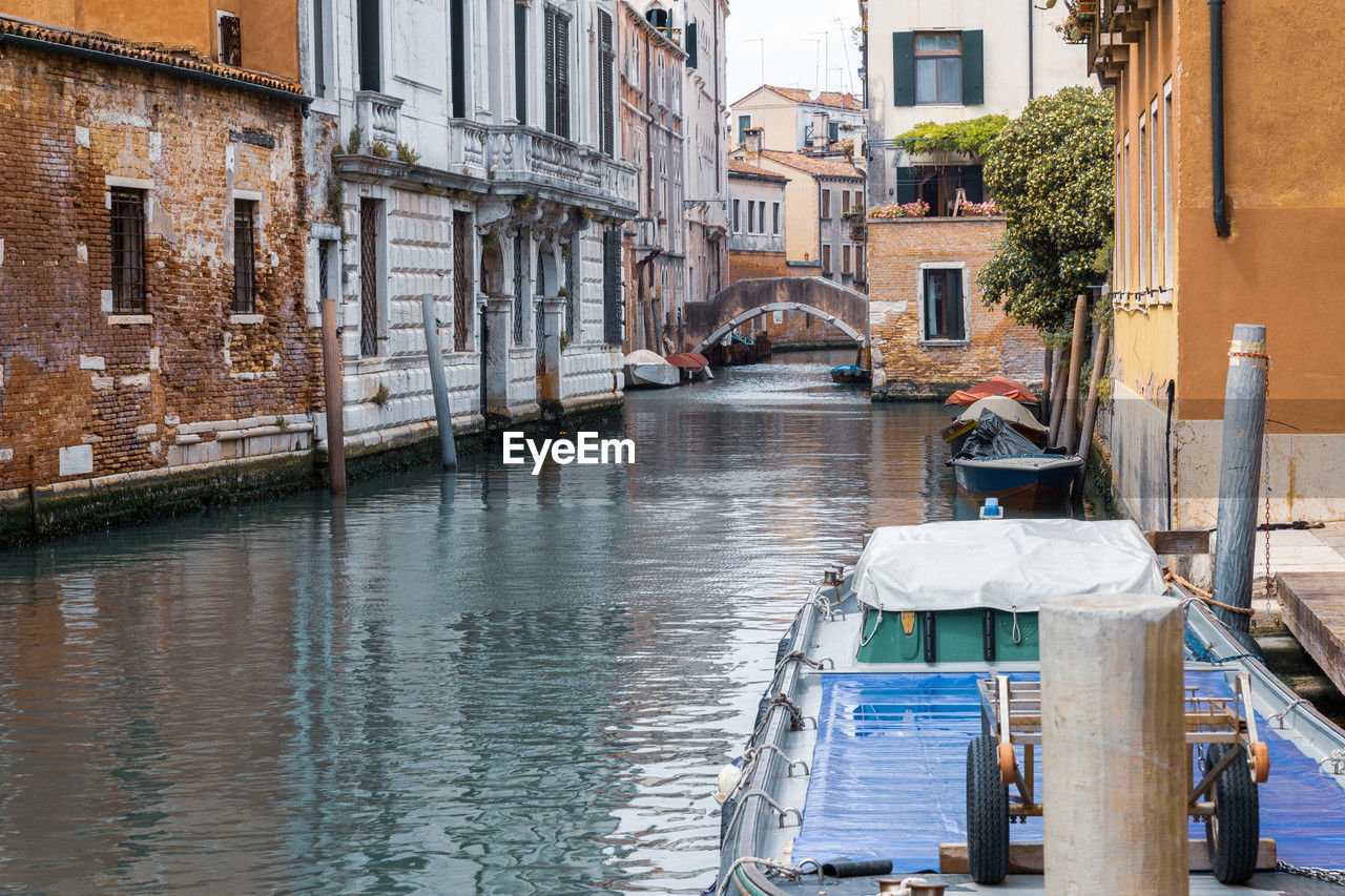 Buildings and streets of the city on the water venice