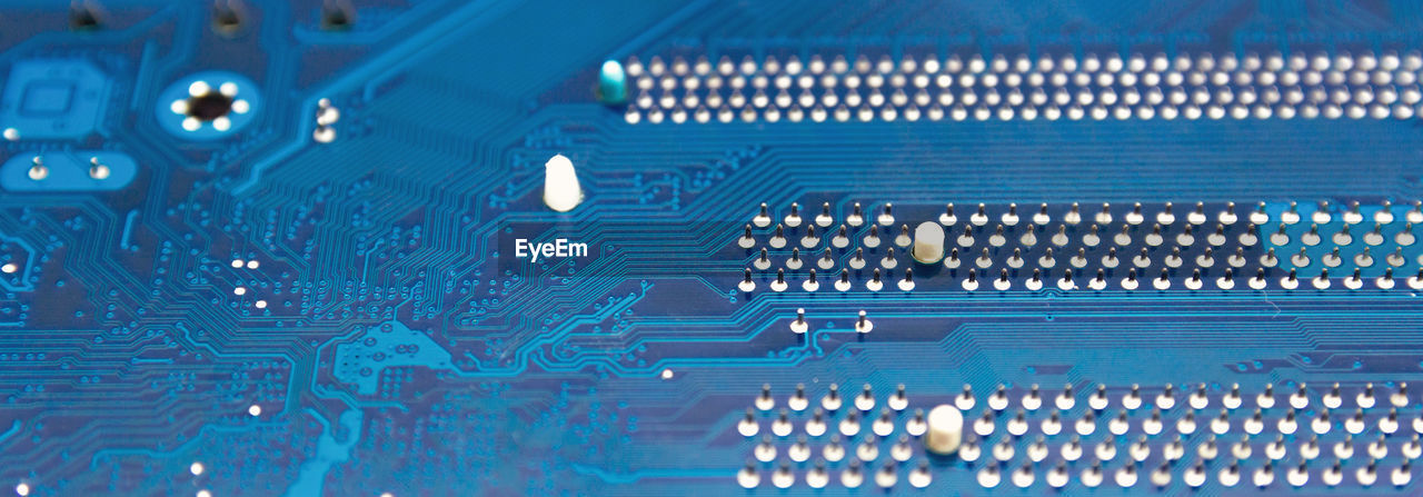 Modern printed circuit board, electronic circuit board, textolite.