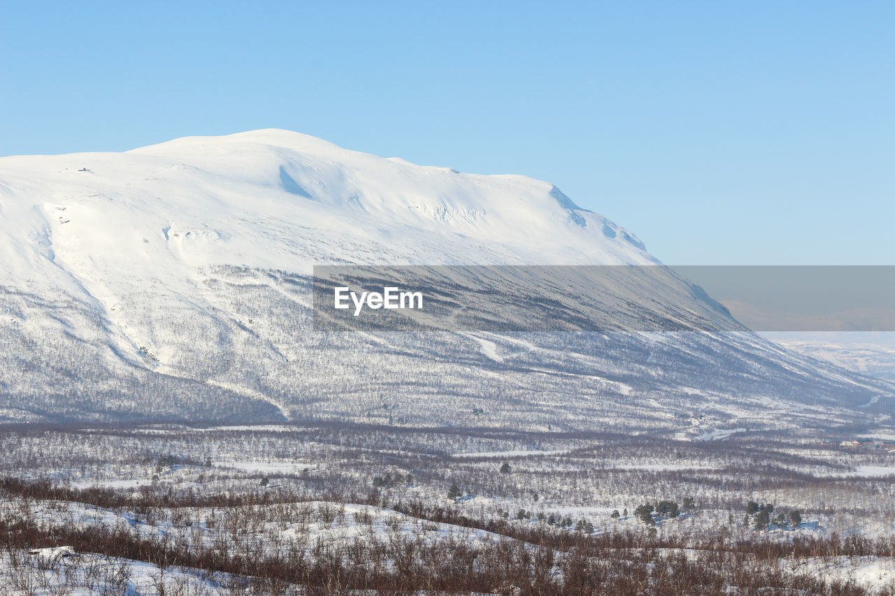 View to the skiing area in abisko, sweden