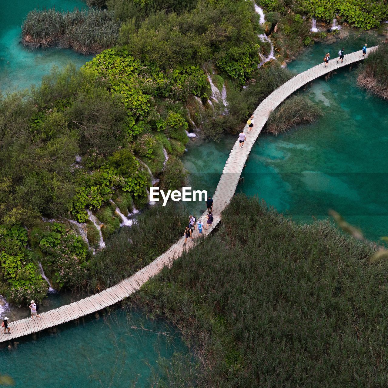 High angle view of bridge over sea