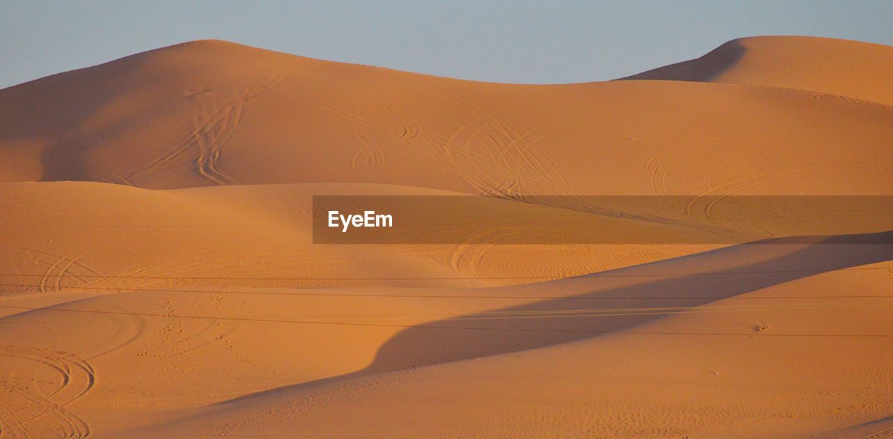 Sand dunes in a desert