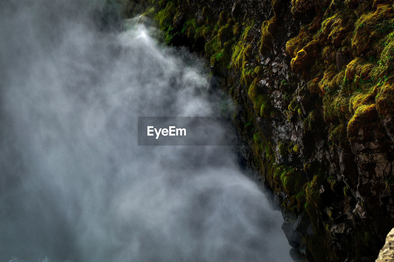 WATERFALL AMIDST ROCKS