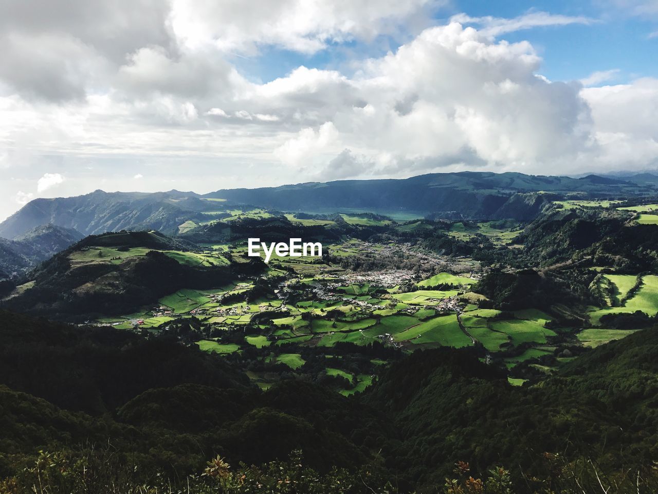 Aerial view of landscape against sky