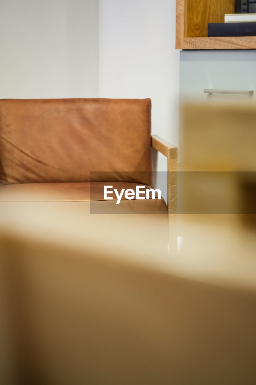 Ophthalmologist's office wooden consulting room with computer on the desk,