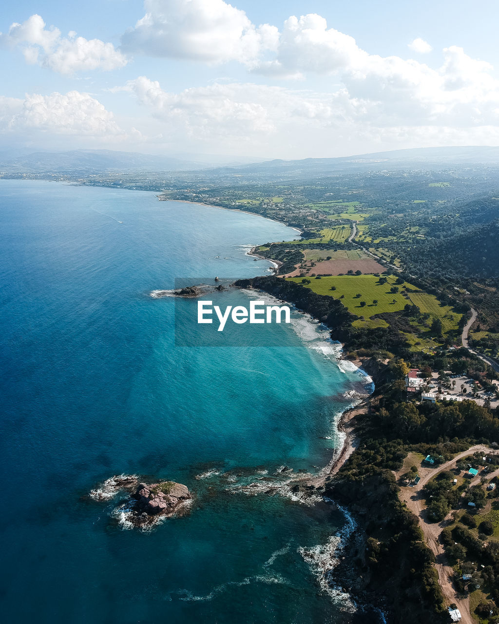 High angle view of sea against sky