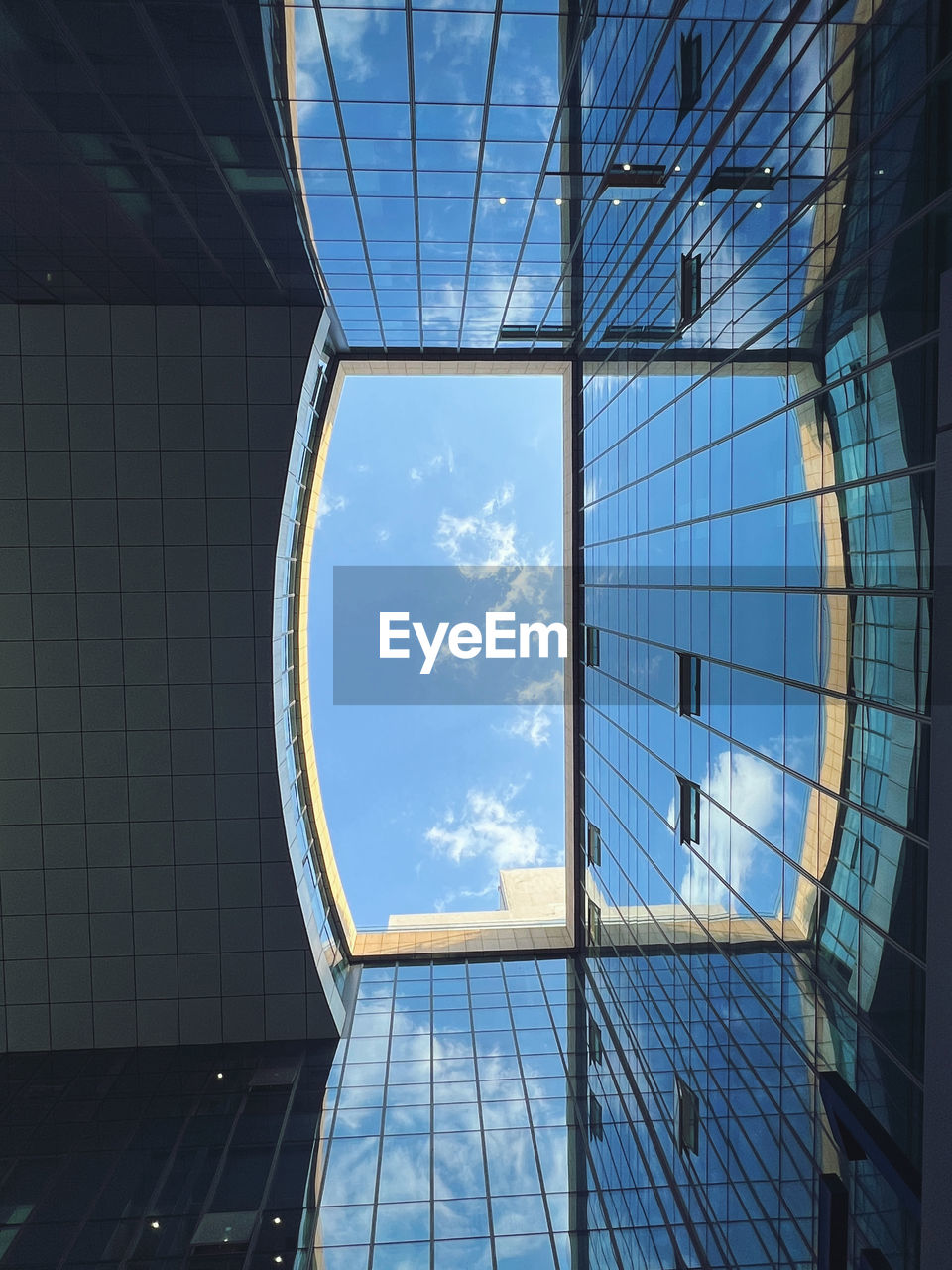 low angle view of modern building against sky