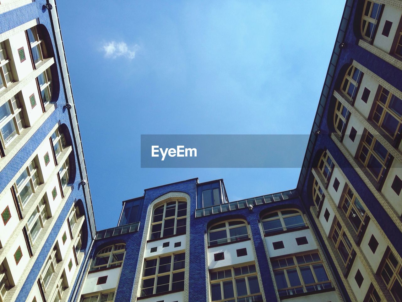 Exterior of building against blue sky