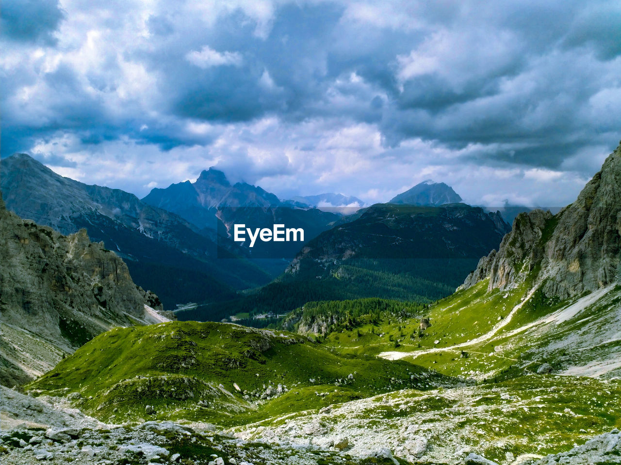 Scenic view of mountains against sky