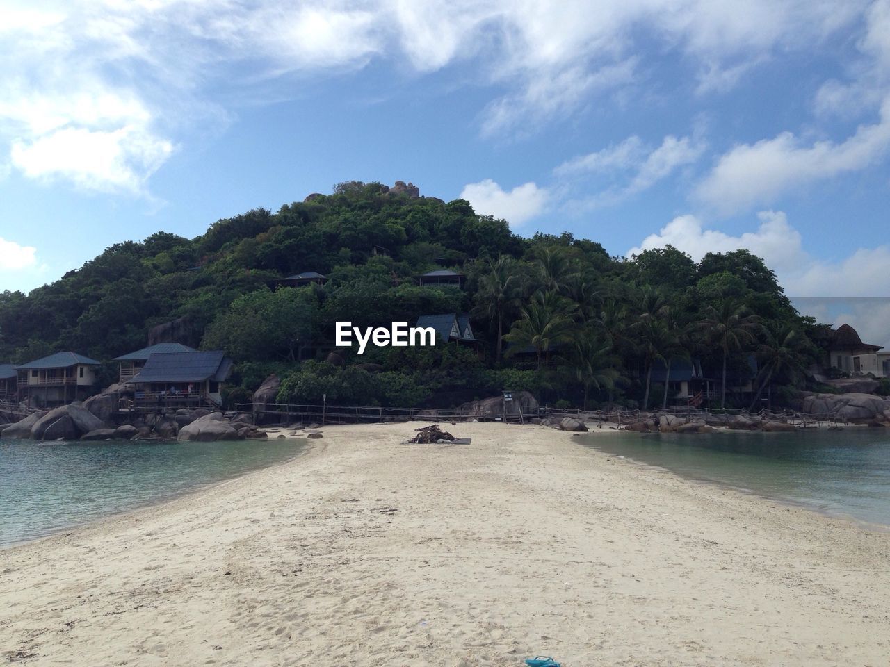 Scenic view of beach on island