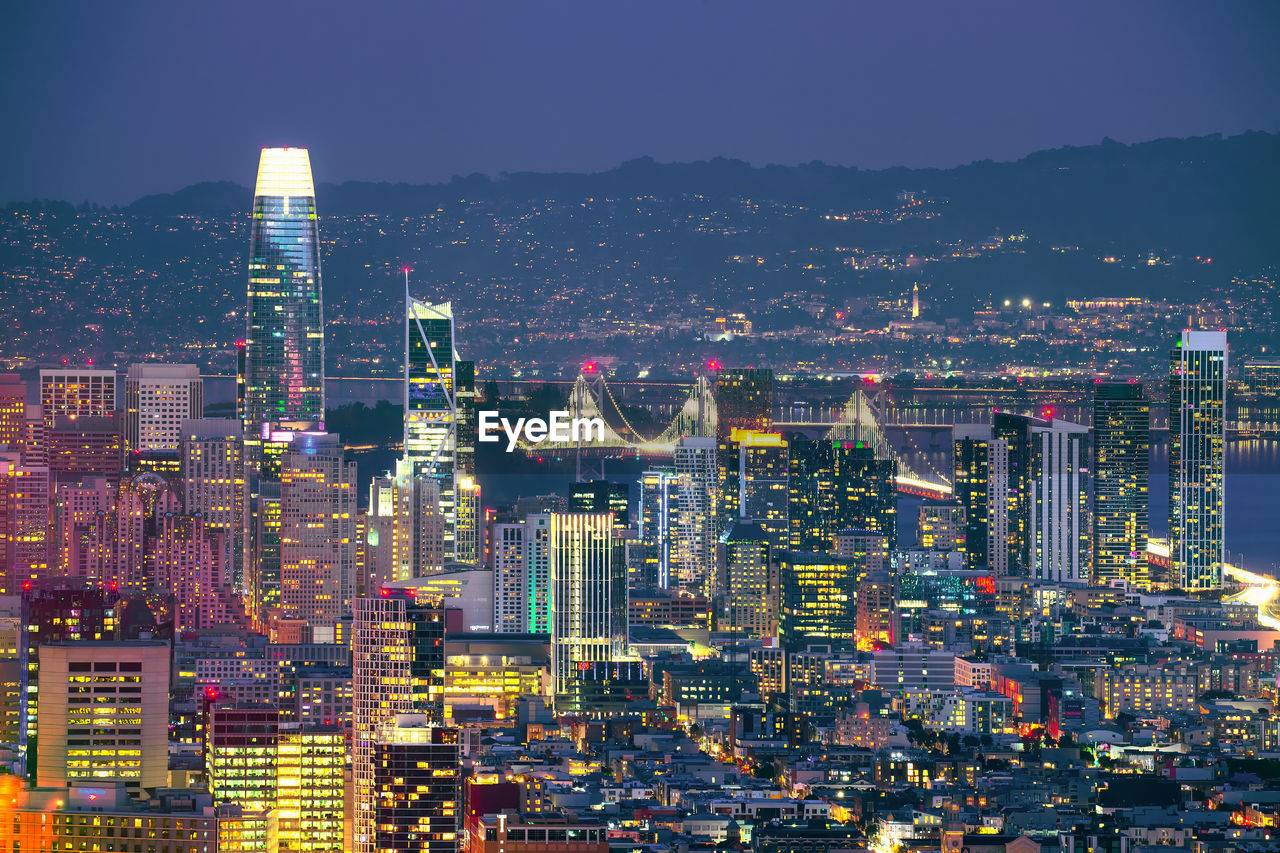 San francisco cityscape at night, california