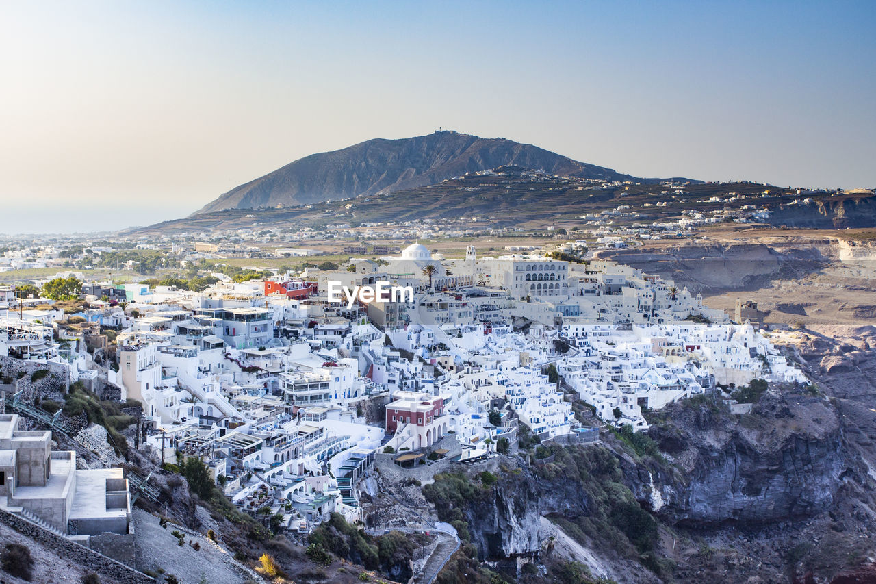 High angle view of townscape against sky