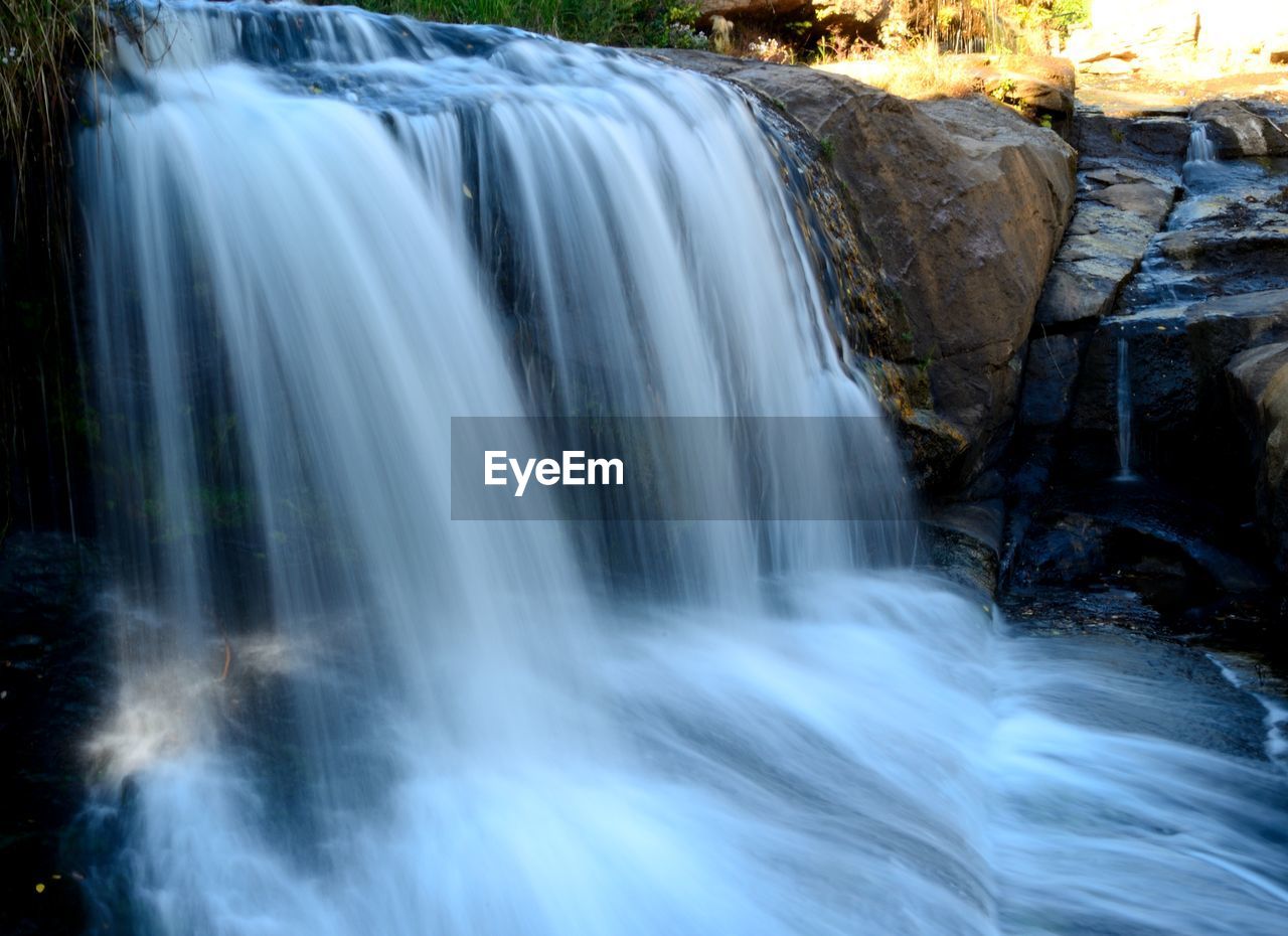 Scenic view of waterfall