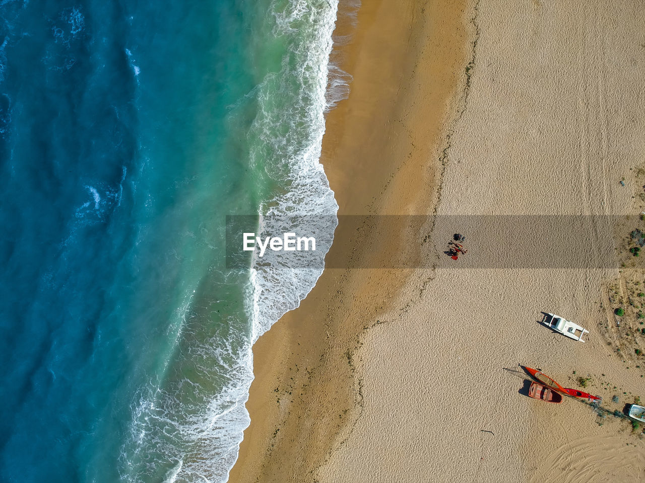 Aerial view of beach during sunny day