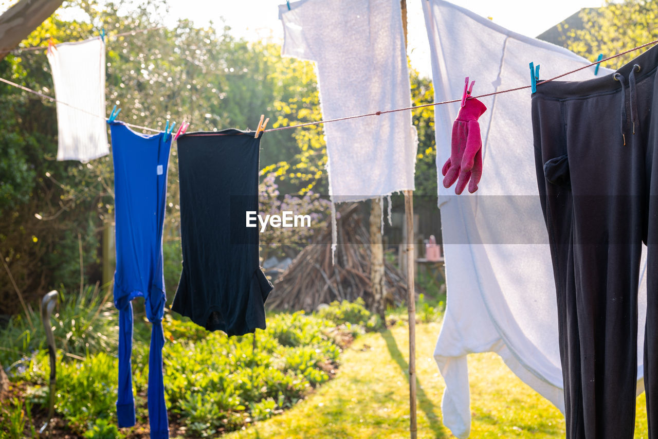CLOTHES HANGING ON CLOTHESLINE