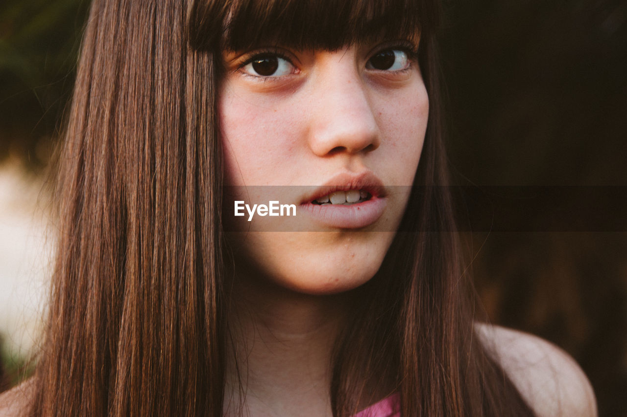 Close-up portrait of teenage girl