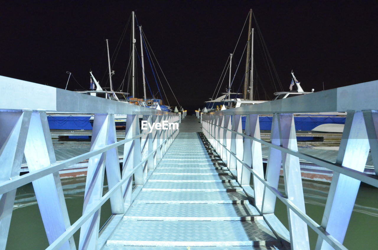 BRIDGE AGAINST SKY AT NIGHT