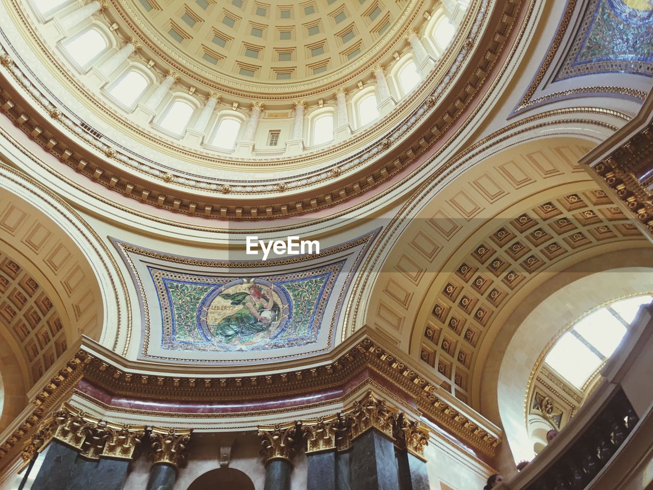 Low angle view of ceiling at wisconsin state capitol