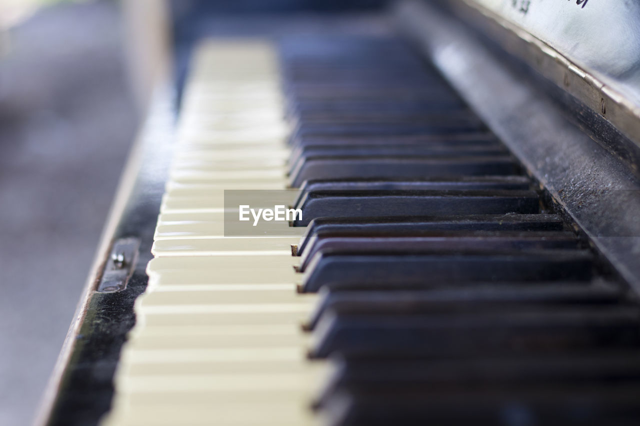 Close-up of piano keys