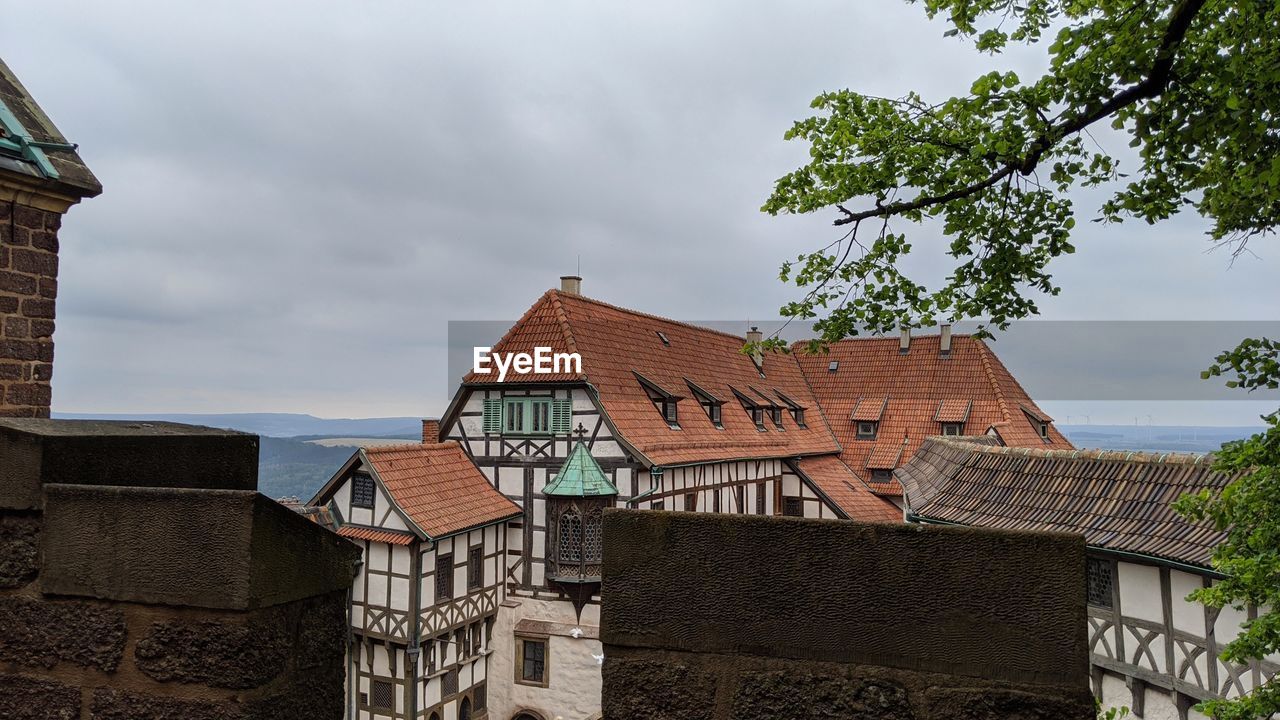 Low angle view of buildings against sky